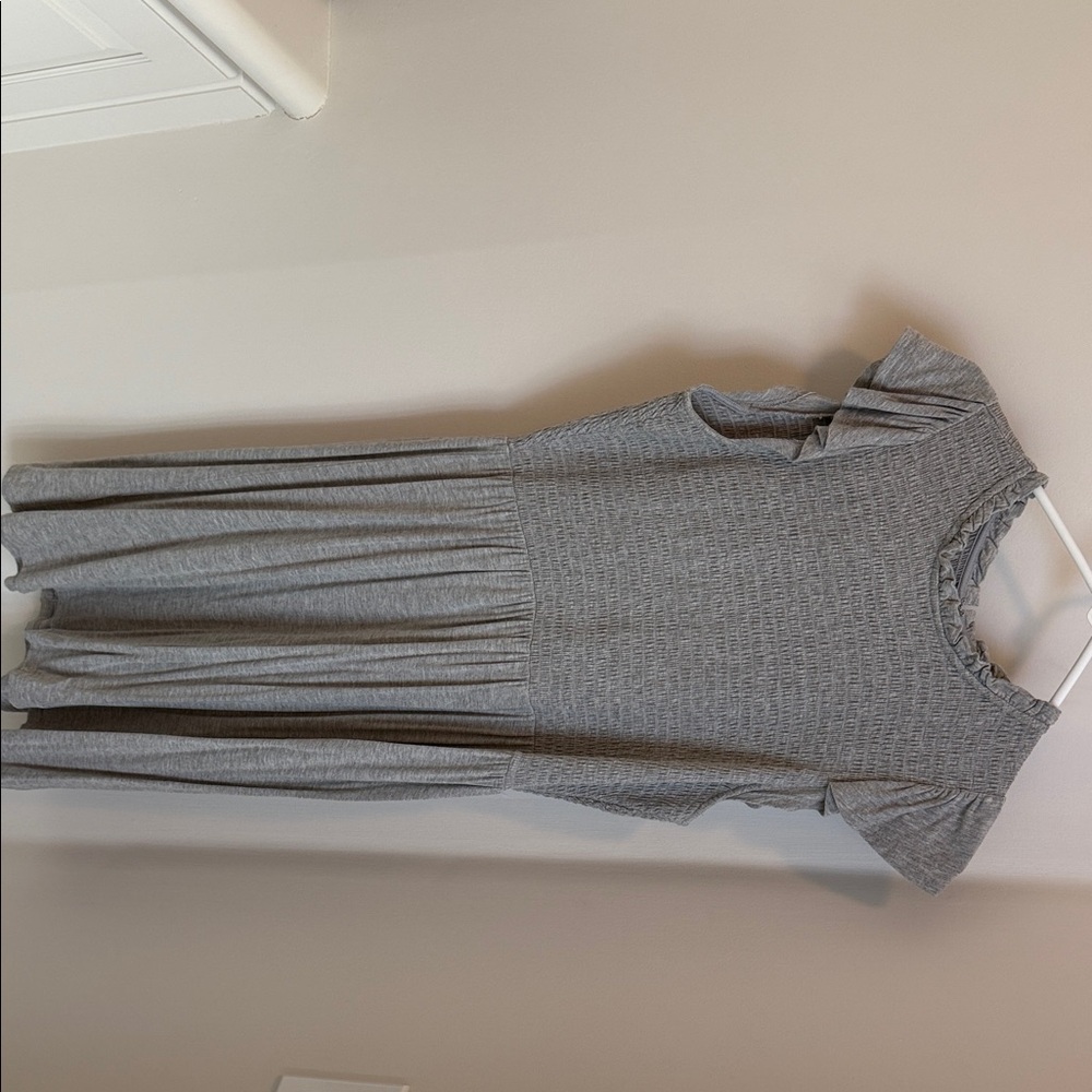 LOFT Gray Textured Mini Dress